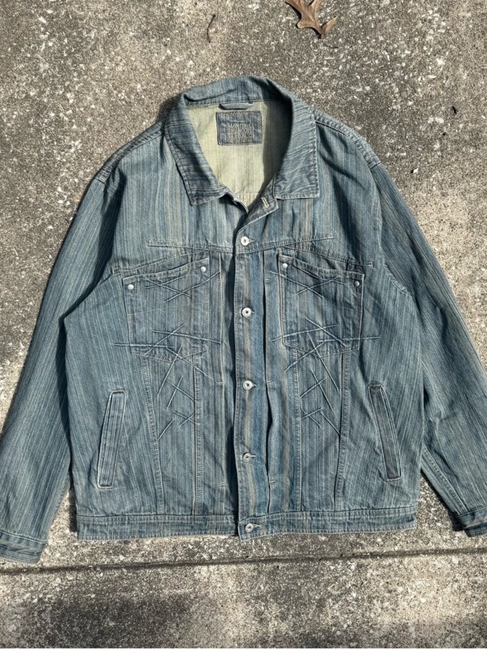 RARE 90s Marithe Francois Girbaud Rainbow Striped Type II Denim Jacket